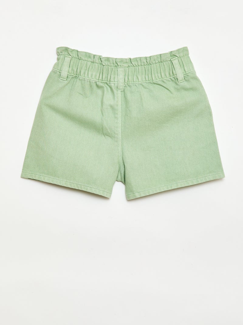 Short in twill tinta unita Verde - Kiabi