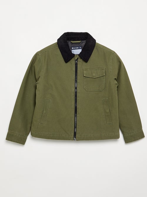 Short jacket with contrasting velvet collar - Kiabi Short jacket with contrasting velvet collar - Kiabi