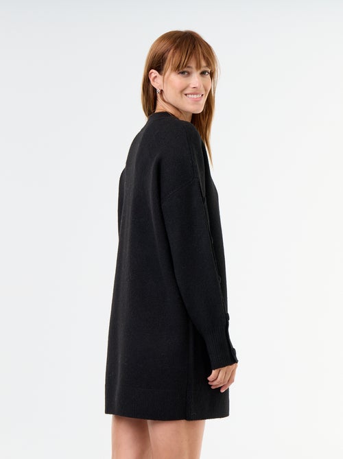 Short knit dress with button detail sleeves - Kiabi