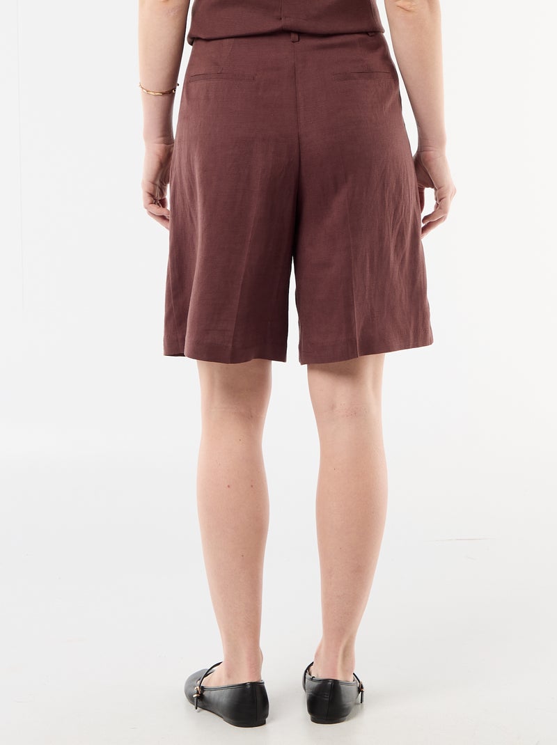 Short large à pinces Marron - Kiabi