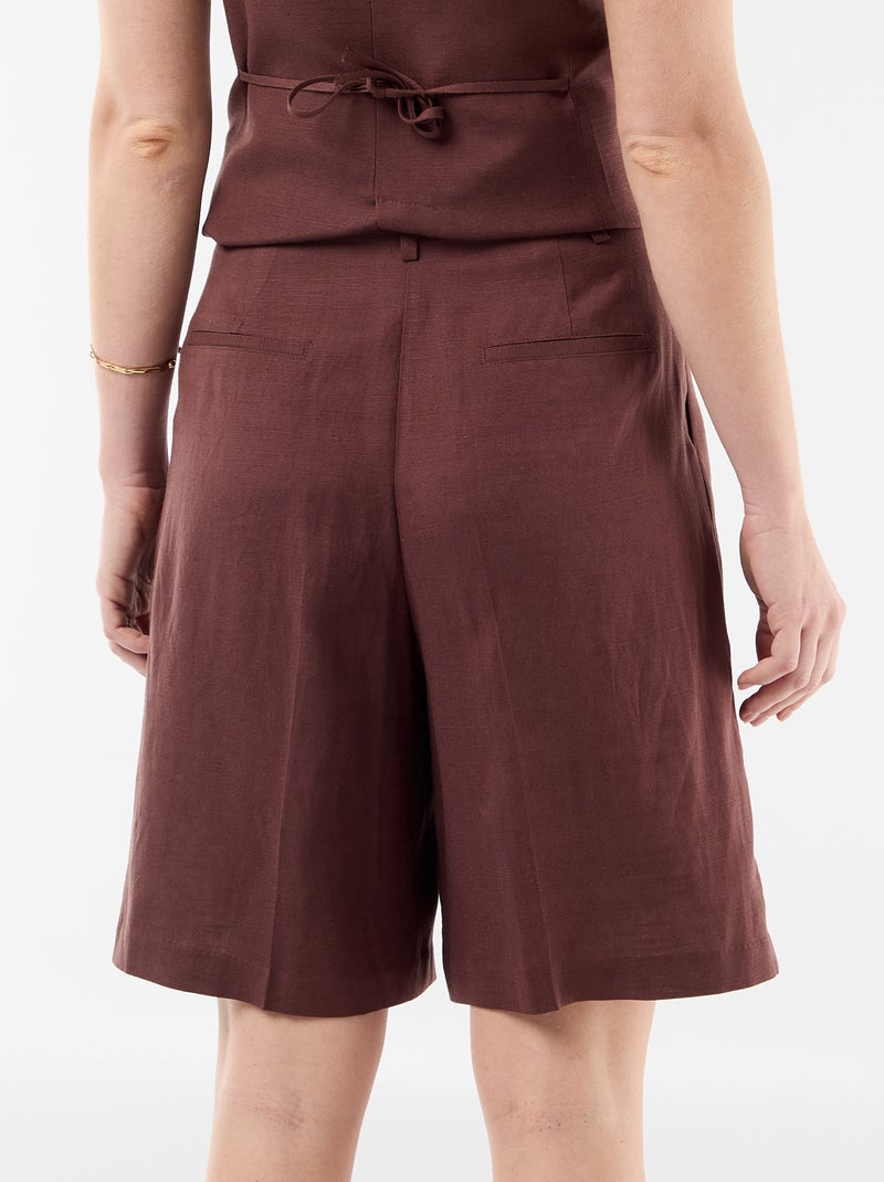 Short large à pinces Marron - Kiabi