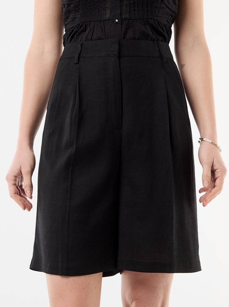 Short large à pinces Noir - Kiabi