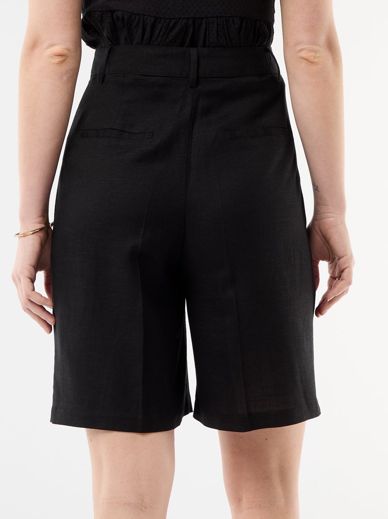 Short large à pinces Noir - Kiabi