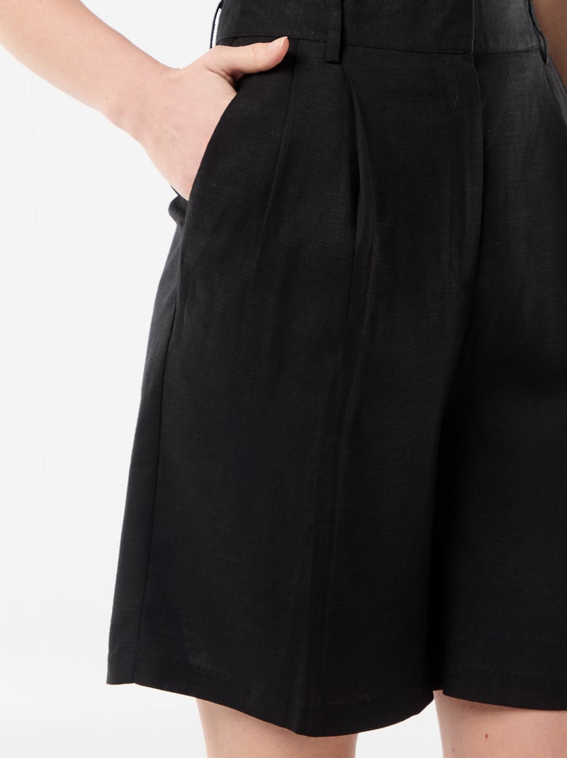 Short large à pinces Noir - Kiabi