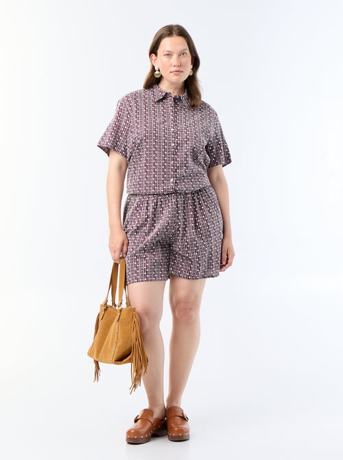 Short large avec imprimés brodés - Kiabi