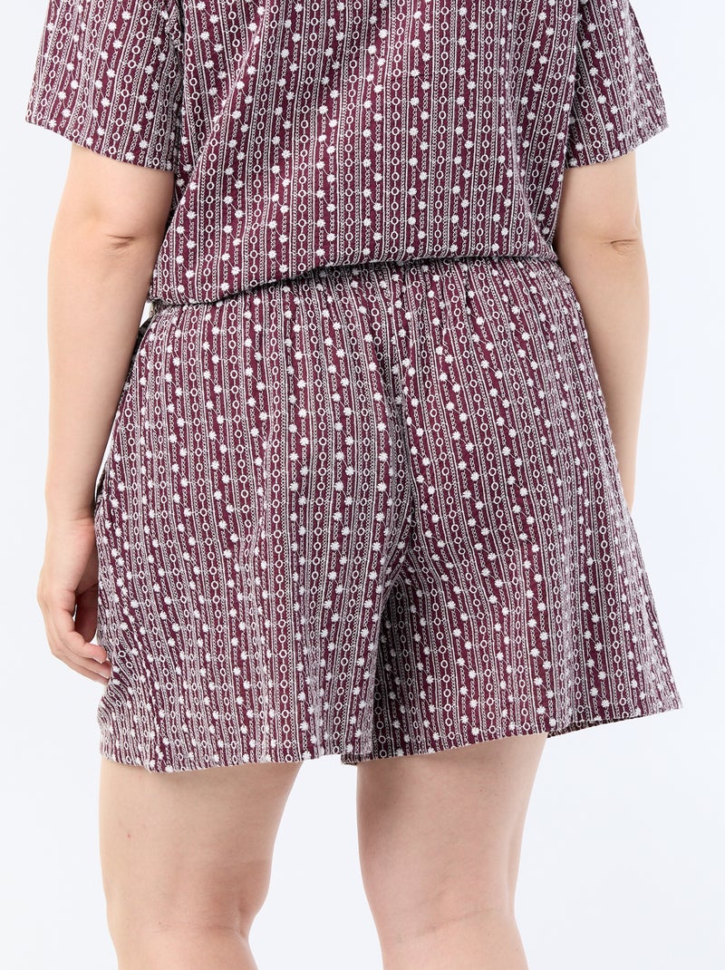 Short large avec imprimés brodés Rose - Kiabi