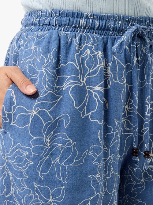 Short léger avec 2 poches en lin mélangé - Kiabi