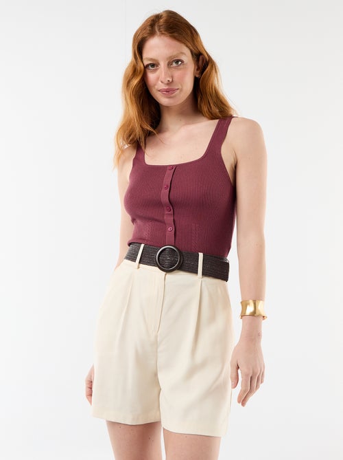 Short léger + ceinture à boucle - Kiabi