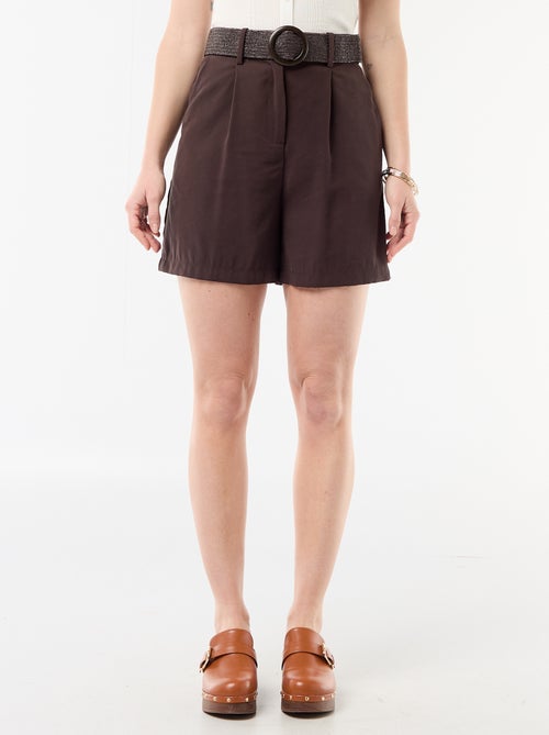 Short léger + ceinture à boucle - Kiabi