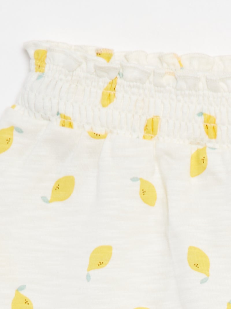 Short léger volanté avec imprimé BLANC - Kiabi