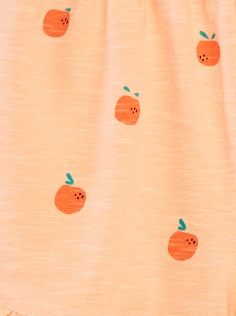 Short léger volanté avec imprimé Orange - Kiabi