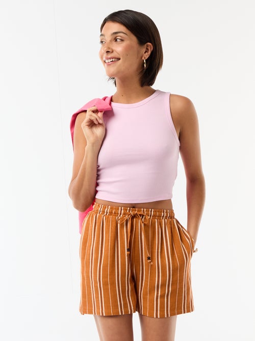 Short leggero con 2 tasche in misto lino - Kiabi