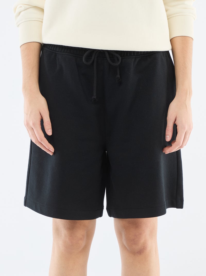 Short long en french terry Noir - Kiabi