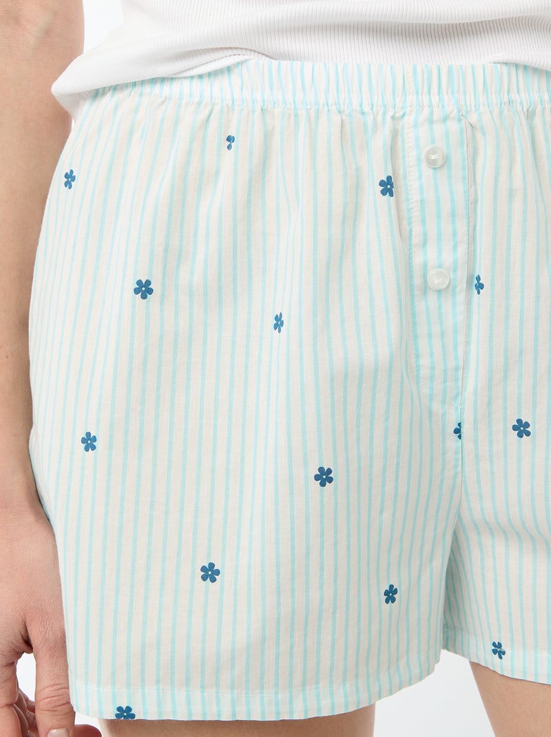 Short mit Allover-Blumenprint Blau - Kiabi