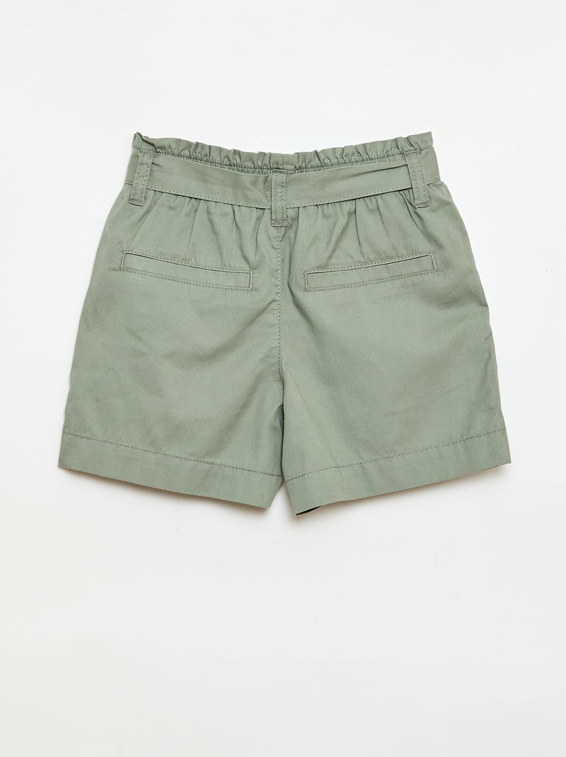 Short mit Bindegürtel Grün - Kiabi