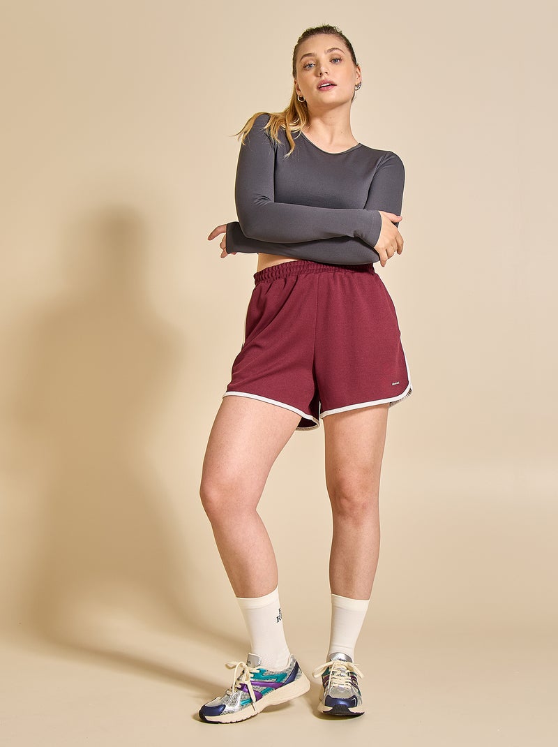 Short mit Kontrastbündchen - (ekstract) Bordeaux - Kiabi