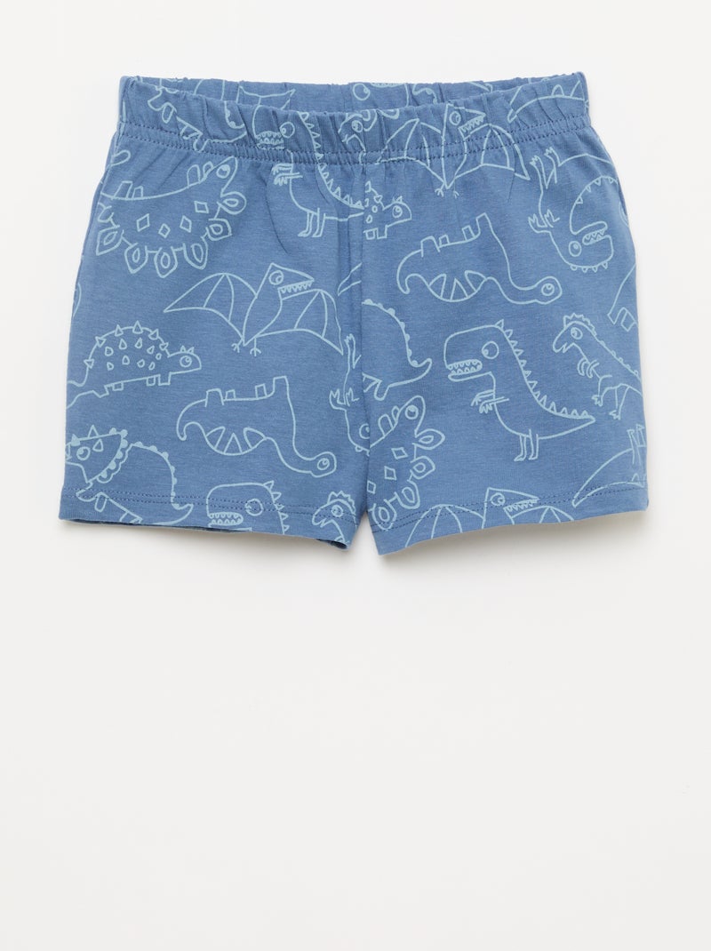 Short Pajama Set T-Shirt + Shorts - 2 Piece Blue - Kiabi