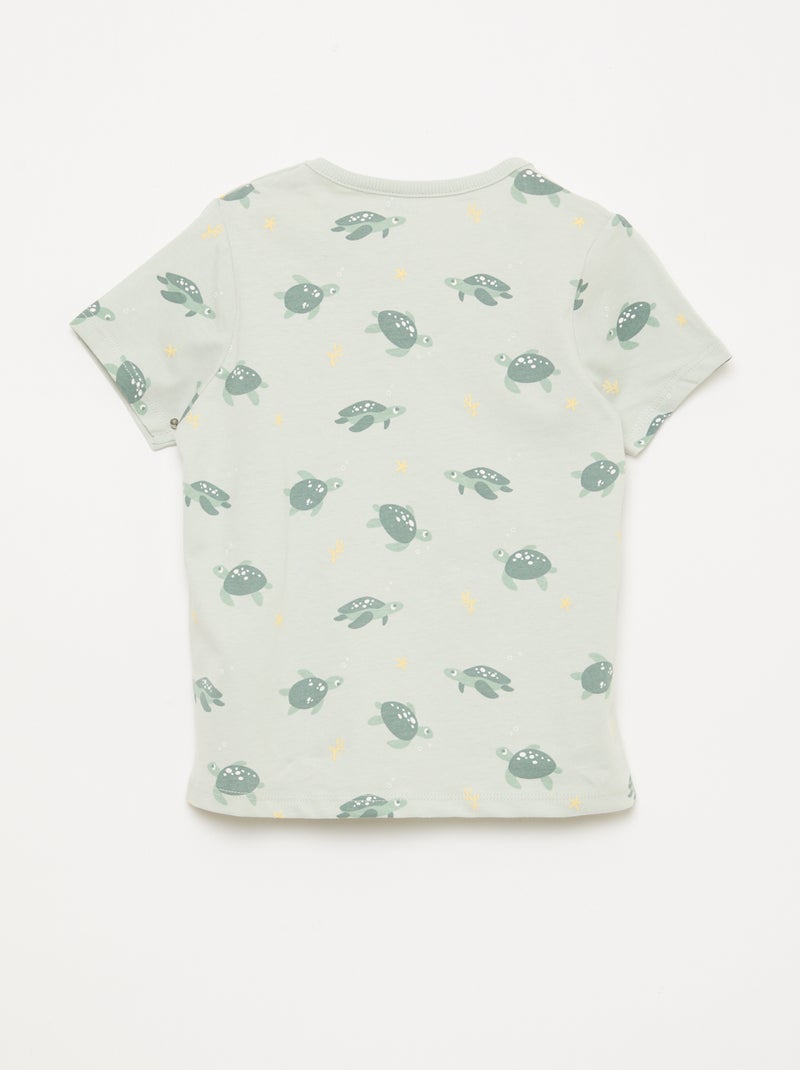 Short Pajama Set T-Shirt + Shorts - 2 Piece Green - Kiabi