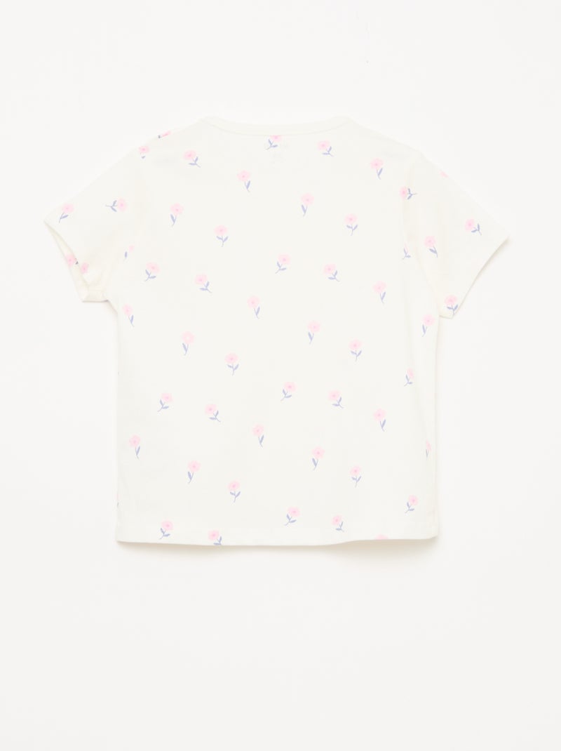 Short Pajama Set T-Shirt + Shorts - 2 Piece White - Kiabi