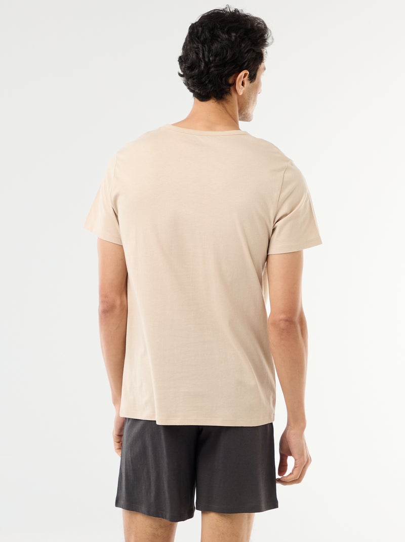 Short pajama set t-shirt + shorts - 2 pieces Beige - Kiabi