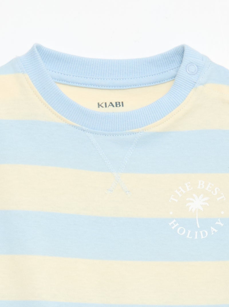 Short pajama set t-shirt + shorts - 2 pieces Blue - Kiabi