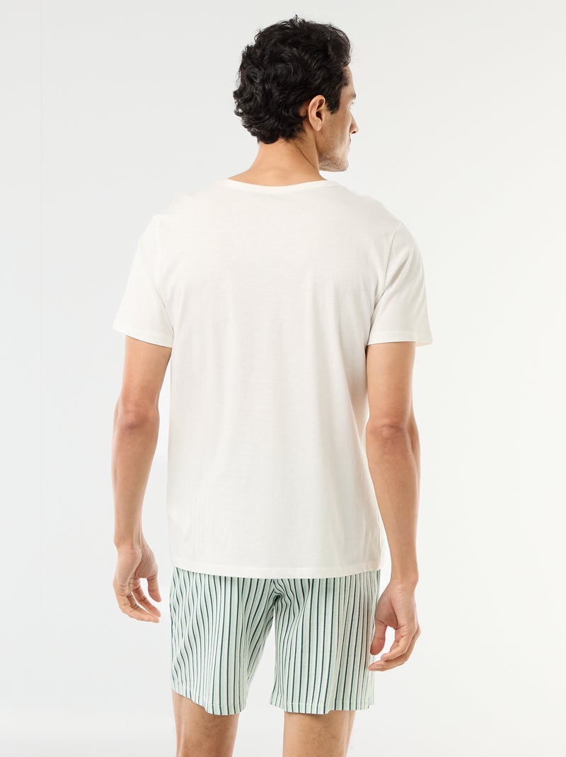 Short pajama set t-shirt + shorts - 2 pieces White - Kiabi