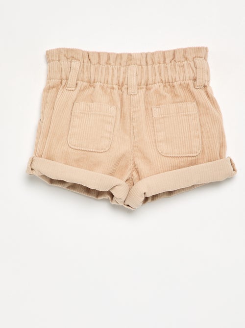 Short paperbag in velluto a costine - Kiabi