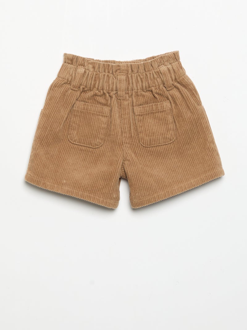 Short paperbag in velluto a costine Marrone - Kiabi