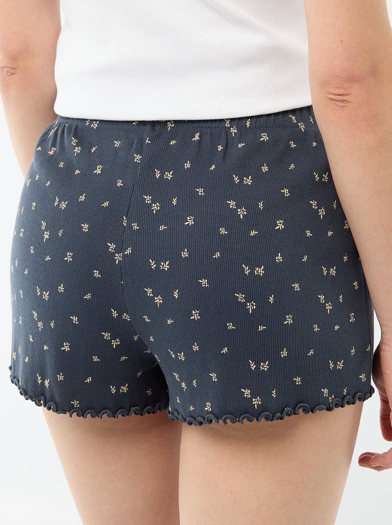 Short pigiama corto in cotone con stampa floreale all-over Blu - Kiabi