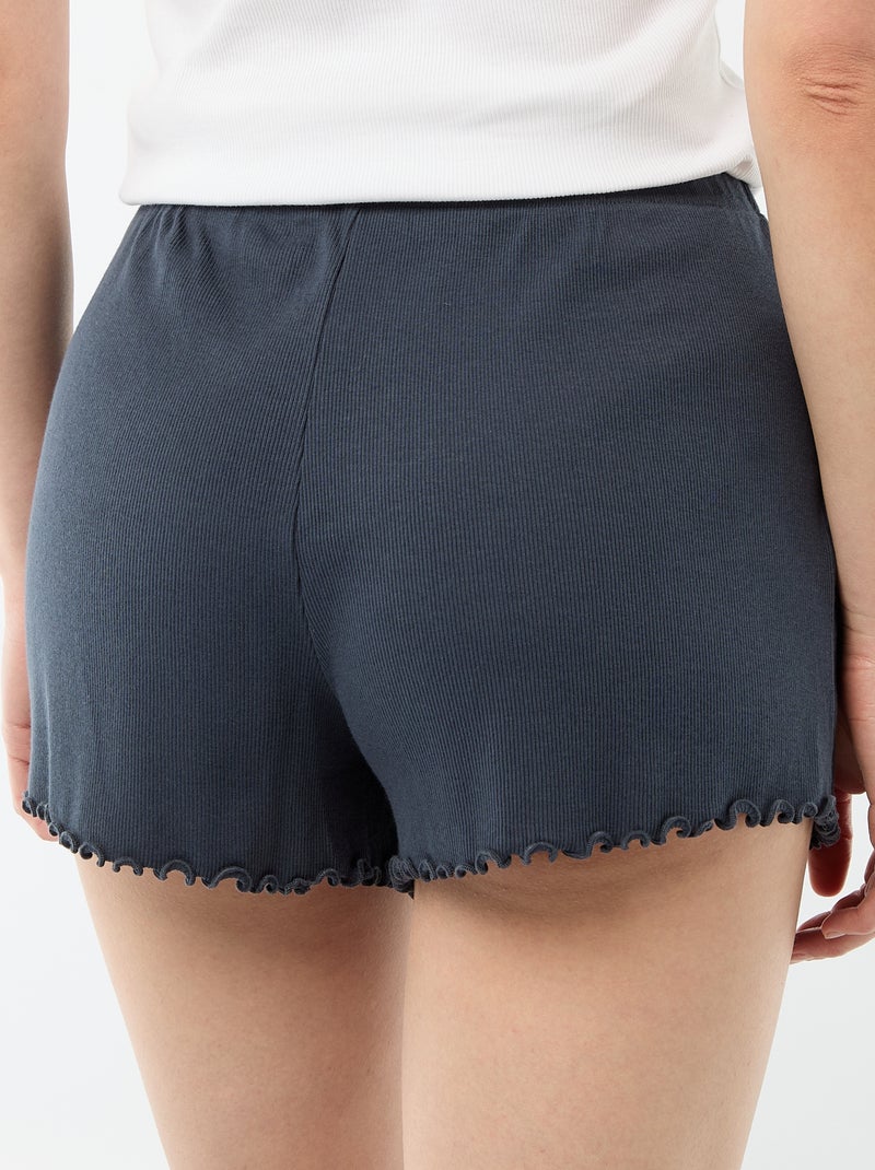Short pigiama corto in cotone tinta unita Blu - Kiabi