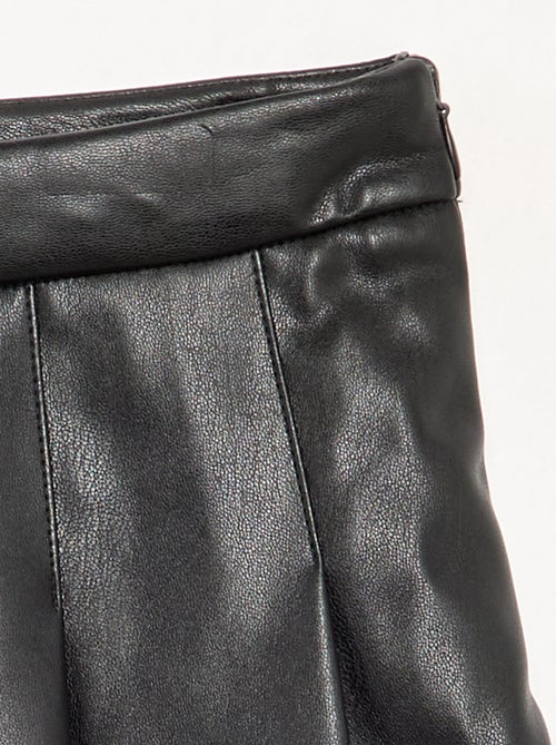 Short pleated faux leather skirt - Kiabi