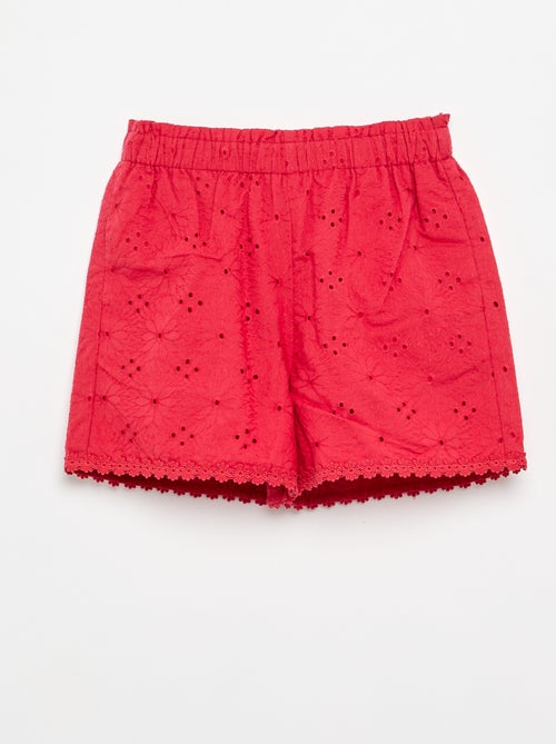 Short rouge avec broderies anglaises - Kiabi Short rouge avec broderies anglaises - Kiabi