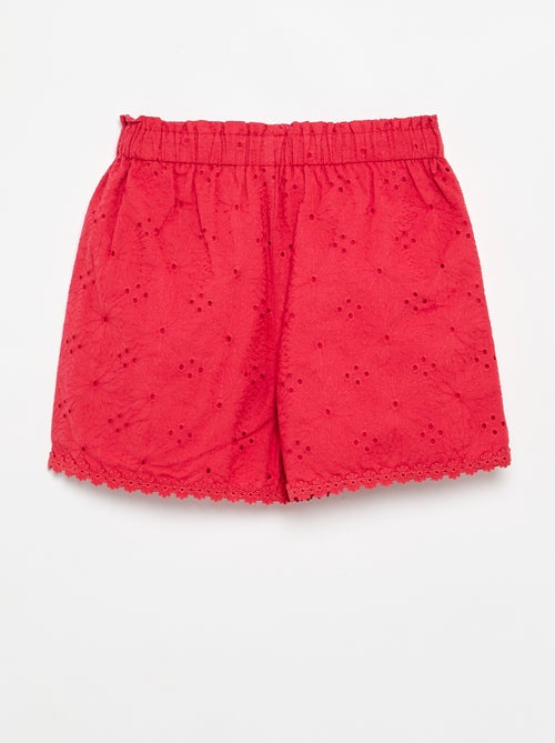 Short rouge avec broderies anglaises - Kiabi Short rouge avec broderies anglaises - Kiabi