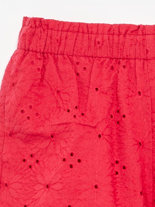 Short rouge avec broderies anglaises - Kiabi Short rouge avec broderies anglaises - Kiabi