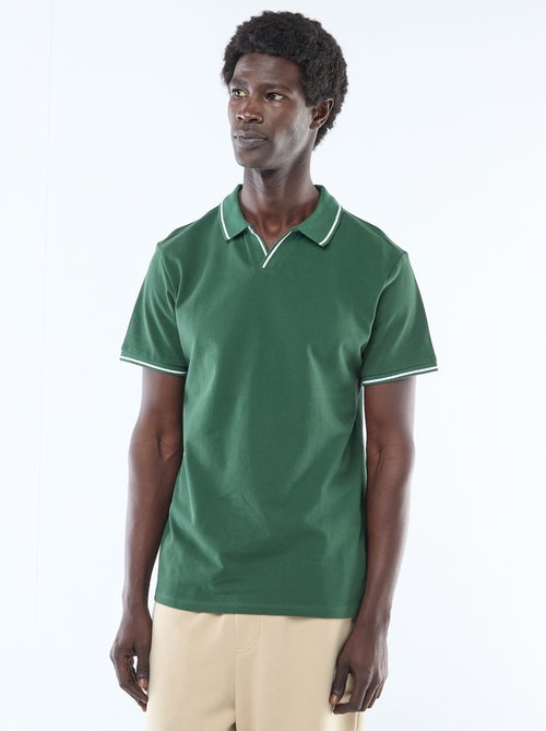 Short-Sleeve Cotton Piqué Polo Shirt - Kiabi
