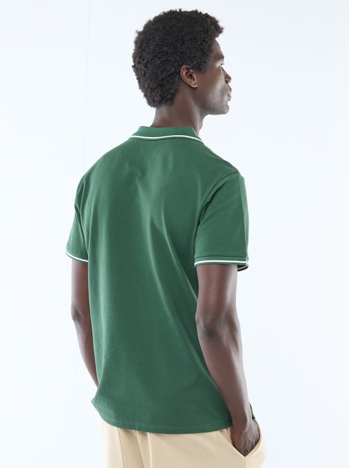 Short-Sleeve Cotton Piqué Polo Shirt - Kiabi