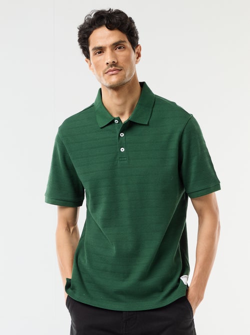 Short-Sleeve Cotton Piqué Polo Shirt - Kiabi