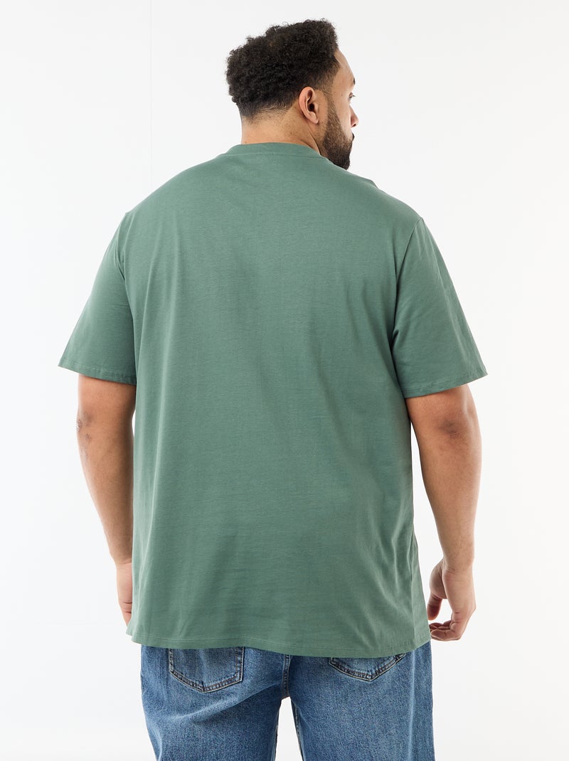 Short-Sleeve Jersey Knit T-Shirt Green - Kiabi