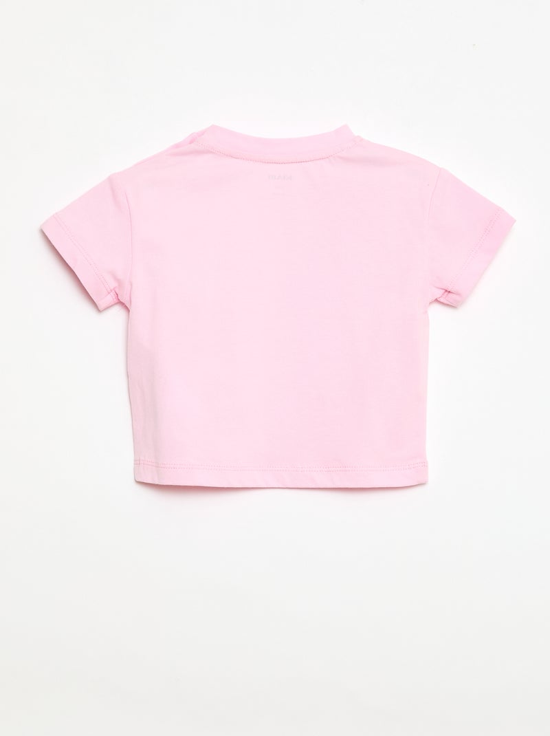 Short-Sleeve Jersey T-Shirt with Decorative Knots Pink - Kiabi