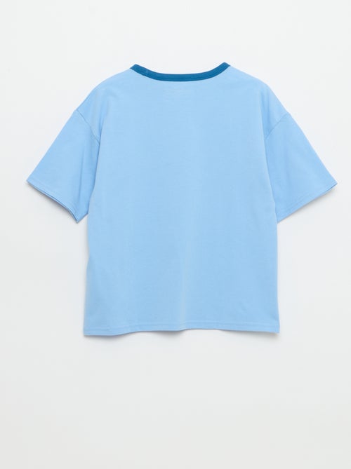 Short-Sleeve Patterned T-Shirt with Contrasting Trim - Kiabi