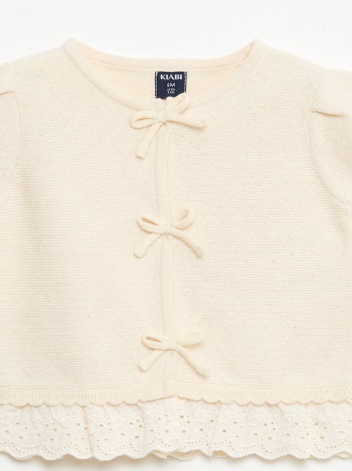 Short-Sleeve Sweater with Decorative Knots - Kiabi