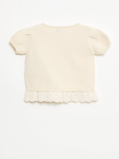 Short-Sleeve Sweater with Decorative Knots - Kiabi