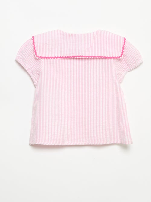 Short-sleeved blouse with bows - Kiabi