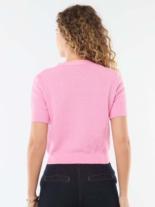 Short-Sleeved Cardigan with Decorative Buttons - Kiabi