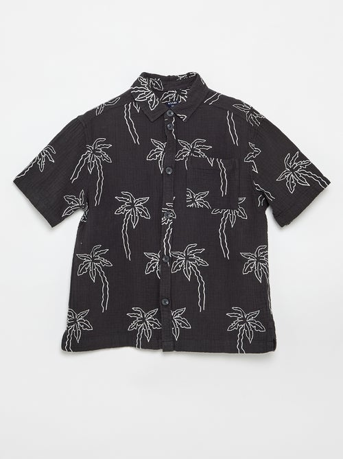 Short-sleeved cotton gauze shirt - Kiabi