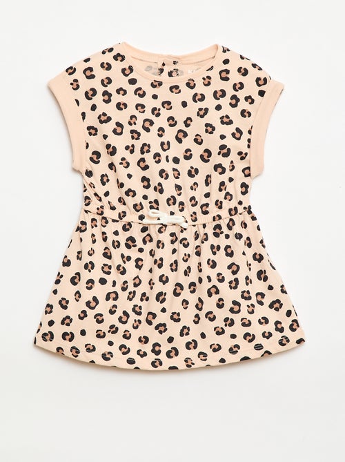 Short-Sleeved Cotton Jersey Dress - Kiabi