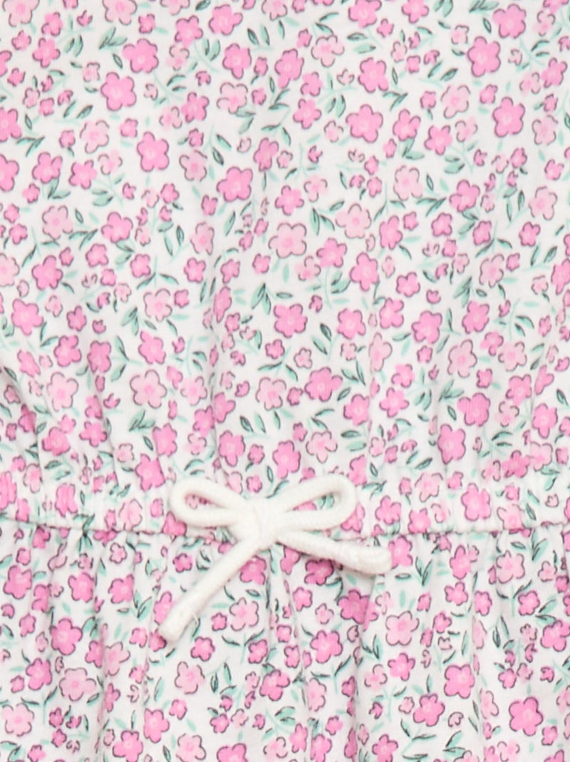 Short-Sleeved Cotton Jersey Dress White - Kiabi