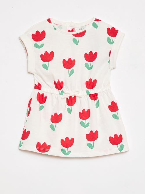 Short-Sleeved Cotton Jersey Dress - Kiabi