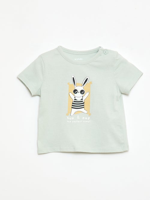 Short-Sleeved Cotton Jersey T-Shirt - Kiabi
