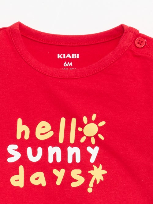 Short-Sleeved Cotton Jersey T-Shirt - Kiabi